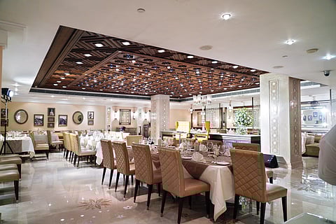Ceiling adorned with Swarovski jewels at Aish