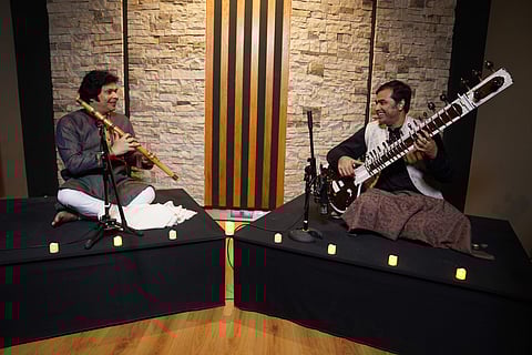 Rakesh Chaurasia (left) and Purbayan Chatterjee