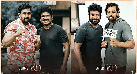 A before-after transformation picture