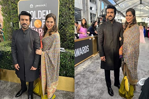 Ram Charan and wife Upasana represent India at the Golden Globes with understated elegance 