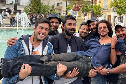 Shah Rukh Khan with Pathaan crew