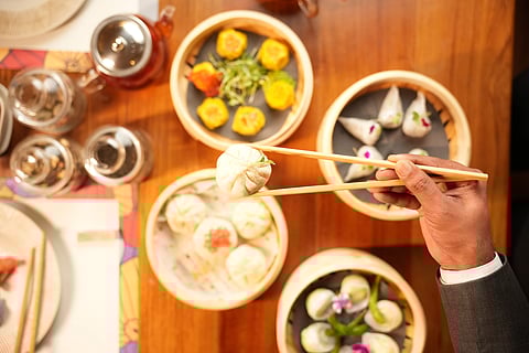 Assorted spread of dim sums