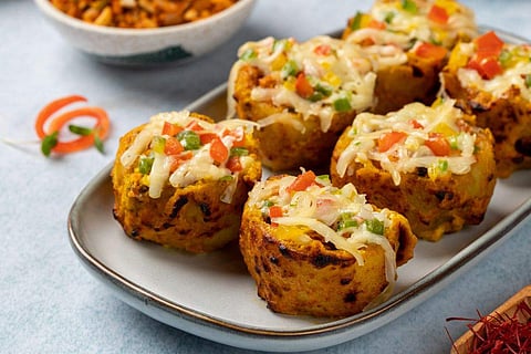 Saffron and Pimento Stuffed Potato, a dish from the new menu of Ironhill Bengaluru