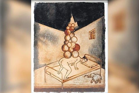 A painting by Vasudevan Akkitham