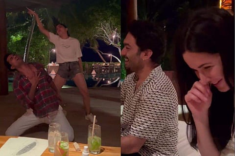 In the video, Vicky Kaushal was seen dancing as he kneeled on the floor