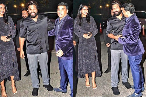 Allu Arjun and Sneha Reddy with Dil Raju