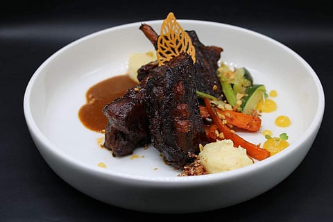 Apple glazed pork ribs