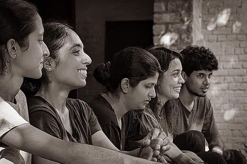 Actors during rehearsals