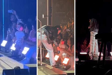 Malti and Nick's adorable mid-concert moment