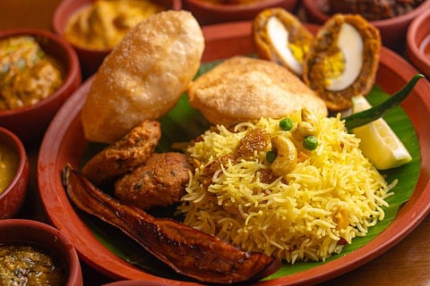 In frame: Basanti Pulao Thali