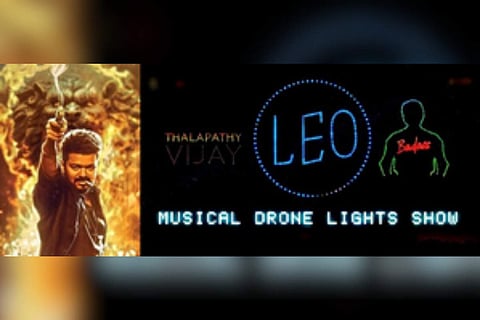 Thalapathy Vijay takes promotions to next level with musical drone show [Pic:IANS Photo]