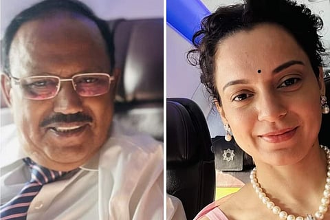 Kangana Ranaut poses with Ajit Doval