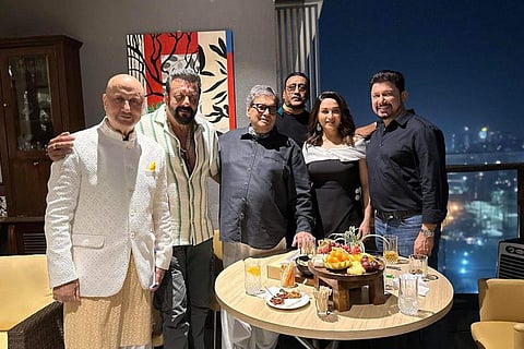 In frame: Anupam Kher, Sanjay Dutt, Subhash Ghai, Jackie Shroff and Madhuri Dixit