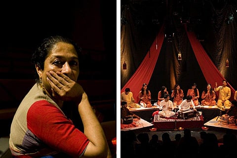 (L-R) Arundhati Nag, a scene from the play