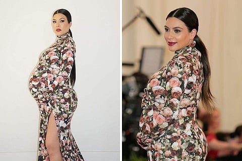 Kourtney Kardashian pays homage to sister Kim's iconic 2013 Met Gala gown at pre-Halloween bash