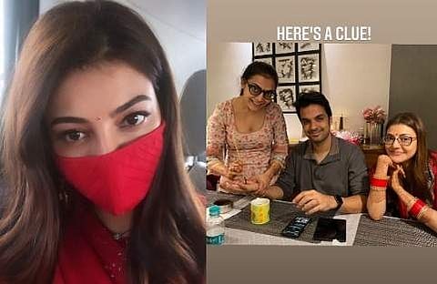 Kajal Aggarwal Karwa Chauth: Sneak-peek into Kajal Aggarwal's first Karva Chauth celebrations [Kajal Aggarwal (left) Nisha, Gautam and Kajal (right). Image courtesy: Kajal Aggarwal's Instagram]