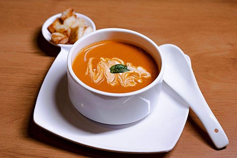 Tomato Basil Soup at Delizioso Kaffe