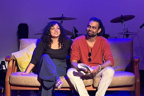 Bhavya Balantrapu and Amson Maurice as Belle and Gaston