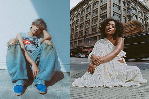 In frame: BTS’ V (L), UMI (R)