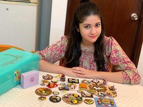 Agnika Banerjee with her miniatures