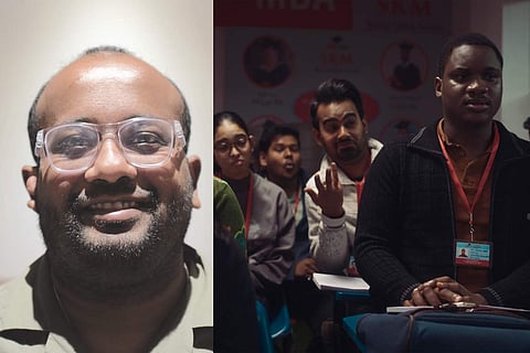 Dibakar (L) and a still from the movie (R)