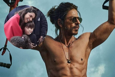 Deepika hugs AbRam in Besharam Rang BTS video