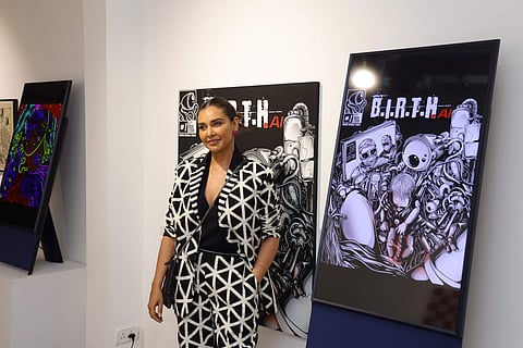 Lisa Ray with digital art