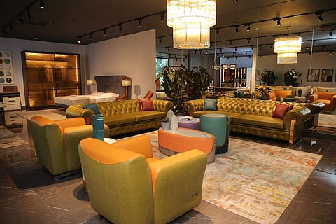 Parker sofa (the green one) and Bobby chairs (the 2 single ones)