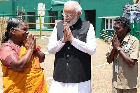 Images from the visit were shared on Twitter by the official handle of BJP