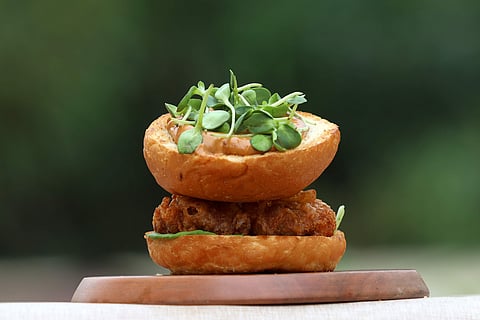 Fried chicken burger