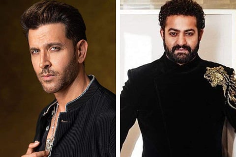 (L-R) Hrithik Roshan, Jr NTR