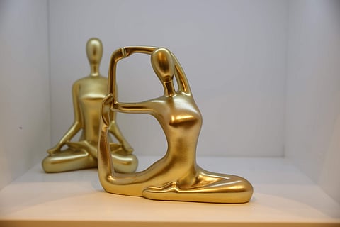 Gold Yoga Showpiece