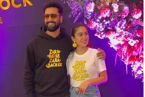 Vicky Kaushal and Sara Ali Khan at the party