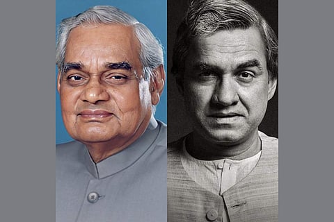 Atal Bihari Vajpayee (L); Tripathi as Vajpayee