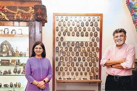 Namita and Hiren Shah and their lock museum
