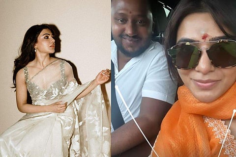 Samantha Ruth Prabhu visits Vellore Golden Temple during her road trip with Jagadish Palanisamy