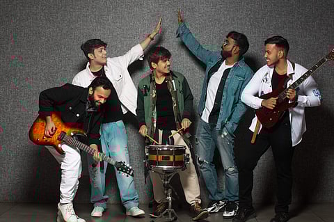 From L to R: Bhumit Gor, Abdul Shaikh, Yash Khona, Subodh Gupta and Austin Furtado