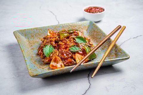 Lamb with Basil and Chilli, a dish from the new menu of Chowman