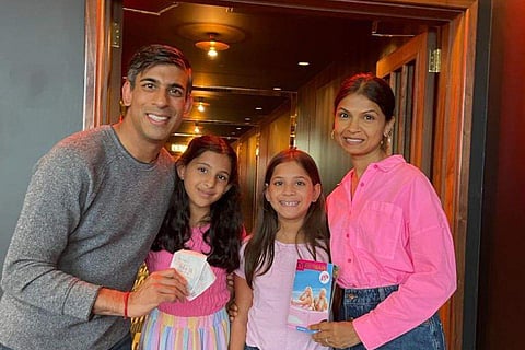 Rishi Sunak with his family