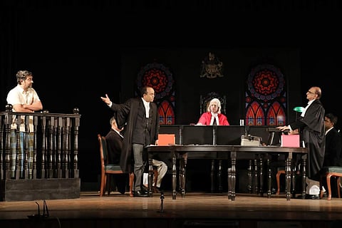 The dramatic court room scene from Lakshmikanthan