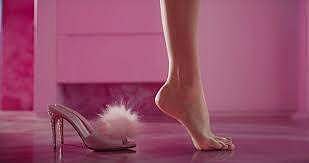 Margot Robbie's feet in a still from 'Barbie'