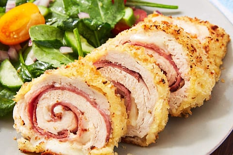 Meisterwurst Cordon Bleu with Roasted Veggies