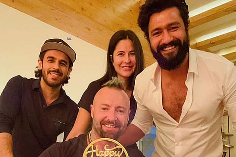 Kris Gethin with Vicky Kaushal and Katrina Kaif