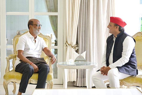 Rajinikanth meets Samajwadi Party leader Akhilesh Yadav after nine years in Lucknow 