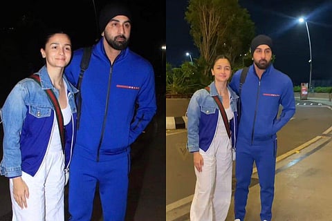 Ranbir Kapoor and Alia Bhatt at Mumbai airport