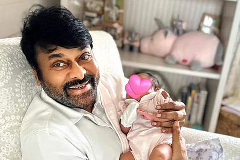 Ram Charan shares adorable click of 'Chirutha' and birthday boy Chiranjeevi with daughter Klin Kaara