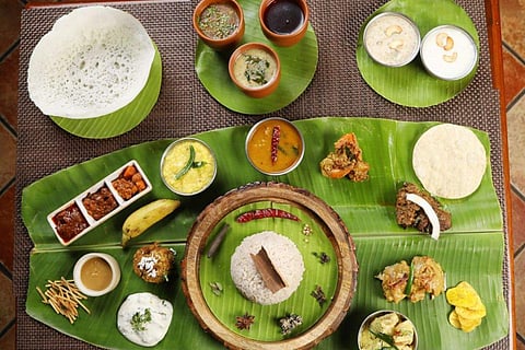 A non-veg Onam Sadhya thali