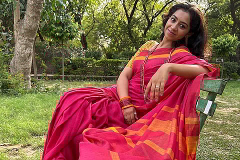 A model wearing designer Rema Kumar's creation