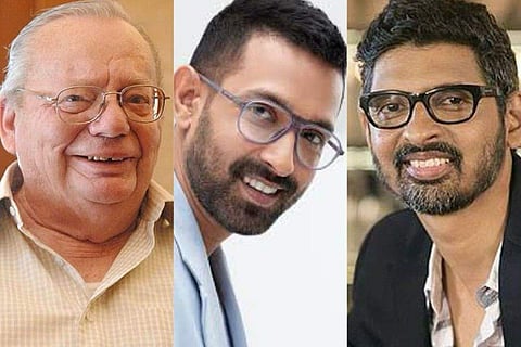 (L-R) Ruskin Bond, Vikrant Massey and Niranjan Iyengar