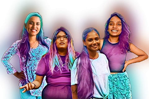 L-R:  Anusha, Sruthi, Saisudha, and Gomathi